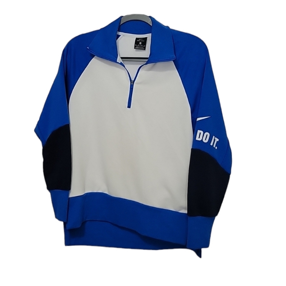 Nike Womens Dri-fit Just Do It Graphic Colorblock Quarter Zip
